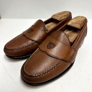 VERY GOOD Polo Ralph Lauren x Allen Edmonds Penny Loafer Brown Made in USA 9.5